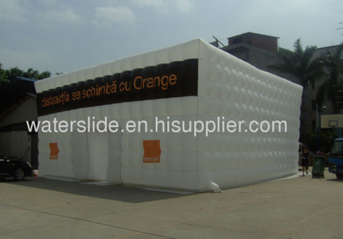 White inflatable tent for exhibition or party