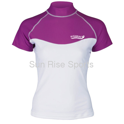 plus size short sleeve womens rash guard