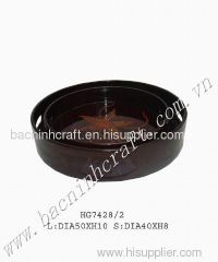 Round lacquer trays