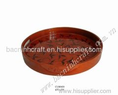 Round lacquer trays