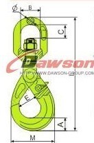 G100 European Type Swivel Self Locking Hooks Safety Hook China Manufacturer