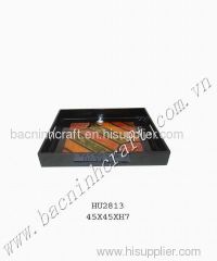 Lacquer trays with inlaid clam-shell