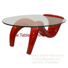 German Red Fiberglass Table