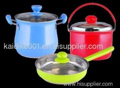 Colorful 6-piece Stainless Steel Cookware Set