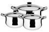 Bulgy Stockpot with sandwich bottom 6-piece Stainless Steel Cookware Set