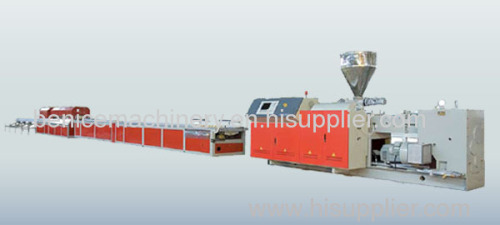 Plastic and wood foamed profile and plate extrusion line