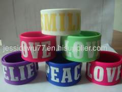 printed silicone slap bracelet,slap wristband,mould existing,various designs,bottom price