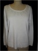 Long Sleeve Scoop Neck Pullover With Rhinestone