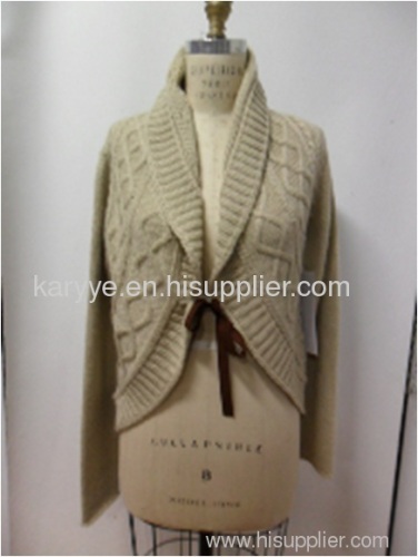 Long Sleeve Shawl Collar Circular Cardigan