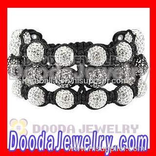Cheap Nialaya Man's Bracelets With Pave Crystal Beads And Hematite