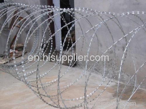 Electro Galvanized Razor Barbed Wire