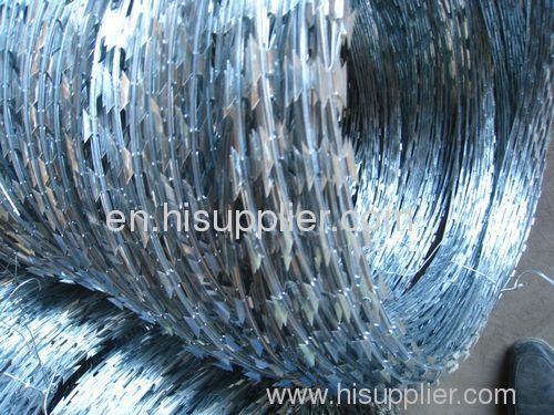 Electrol galvanized razor barbed wire fence