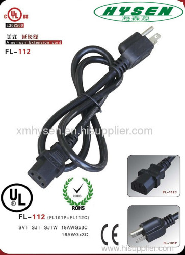 power cord with plug American power cord black power cord