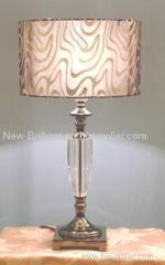 Crystal Table Lamp with fabric shade