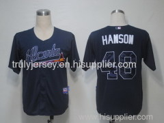 MLB Jerseys Atlanta Braves 48 Hanson Blue Cool Base