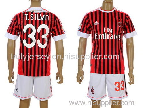 AC Milan 33# T. Silva Home Soccer Jersey-FC0001