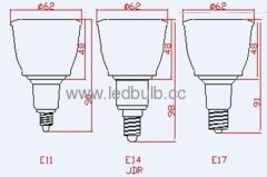 dimmable 5X1W Par20 led spotlight