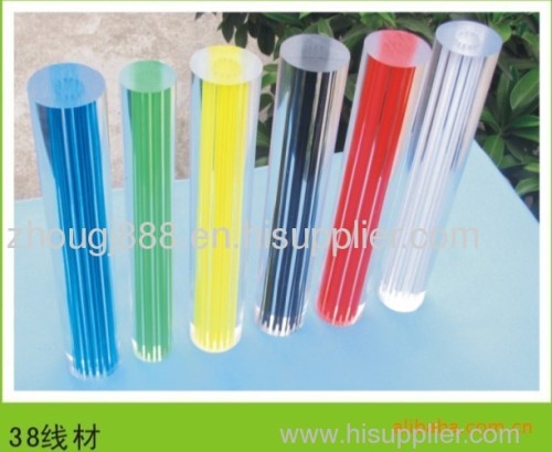 acrylic colourful round line-bar