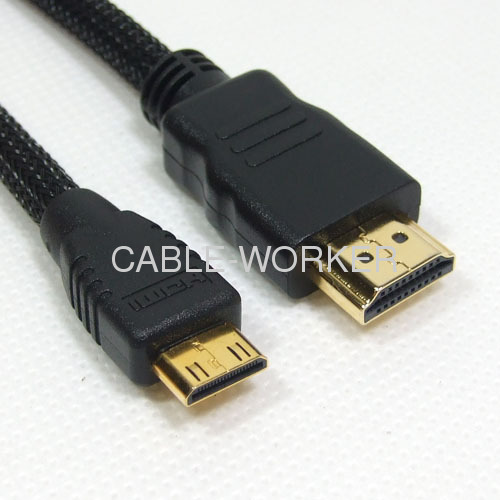 3ft 30AWG High Speed Mini-HDMI (Type C) to HDMI (Type A) Cable
