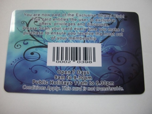 Plastic Barcode Card