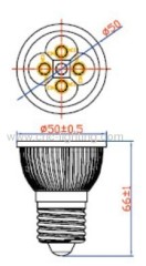 4x1W Par16 led spotlight