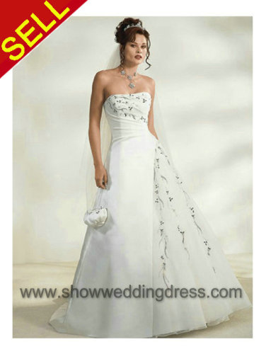 Fairy Beading Taffeta Strapless A-Line Wedding Dress