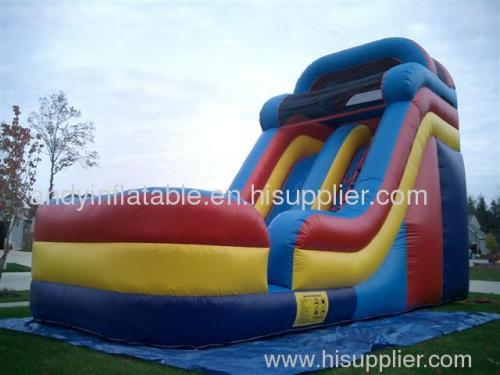 Inflatable slide with two lanes for commercial use