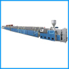 Plastic profile extrusion line