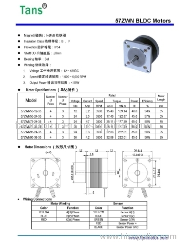 57MM DC Brushless Motor