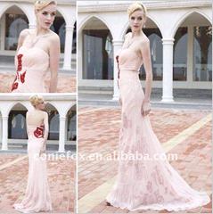 glamorous off shoulder pink appiqued pattern satin mermaid pageant party desses 80866