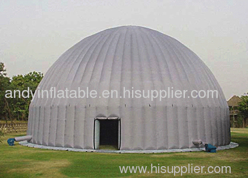 Inflatable round dome use in winter