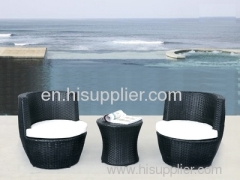 PE rattan patio sofa and table