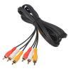 2m 22AWG 3-RCA Component Video Coaxial Cable (RG-59/U) - Black