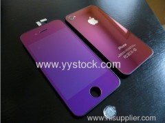 Mirror iPhone 4 LCD Screen Conversion Kit Housing-Gold Purple Blue