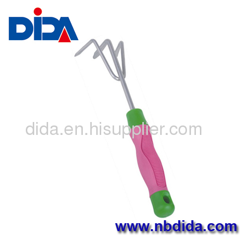 Stainless Steel SoftGrip 3 Prong hand Garden Cultivator