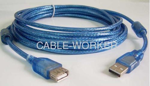 high speed USB 2.0 A Male to A Female extension Cable with ferrite cores