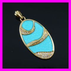 FJ Acrylic 18k gold plated pendant