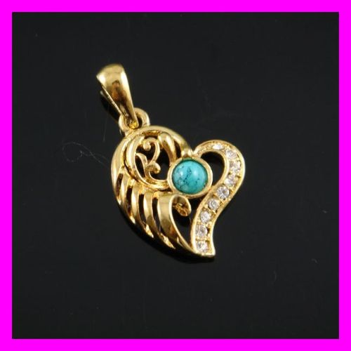 FJ heart shape 18K gold plating pendant