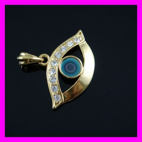 gold plated evil eye pendant