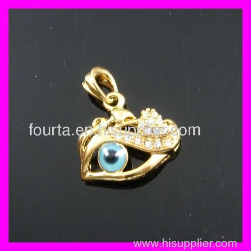 FJ evil eye 18K gold plated pendant