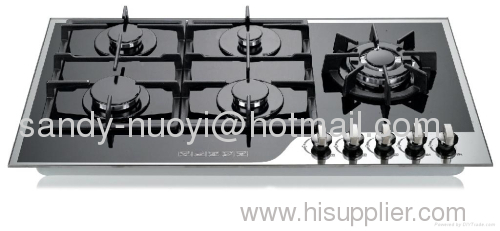 5 burners,Tempered Glass Top,Fron control design built-in Gas Hob