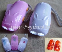 rabbit shape dynamo hand press flashlight