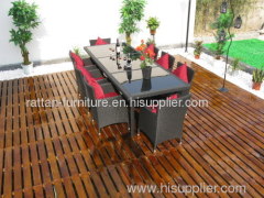 garden rattan furniture dining room set with 8 chairs