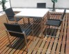 rattan outdoor furniture stainless steel dining set with 4 chairs