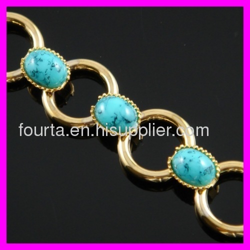 fallon 18K gold plated turquoise bracelet