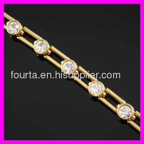 FJ 18K gold plated zircon bracelet