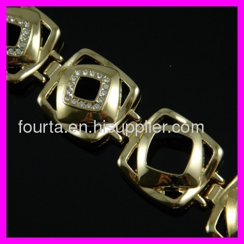 FJ nobby 18K gold plated zircon bracelet