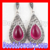 Cheap Sterling Silver Earrings Wholesale With Marcasite Ruby Gemstone