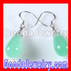 Wholesale Fashion Sterling Silver Dangle Earrings With Green Jade Stone