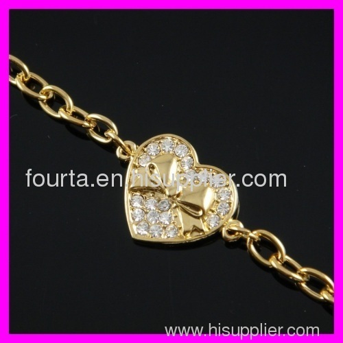 fallon heart shape 18K gold plated zircon bracelet